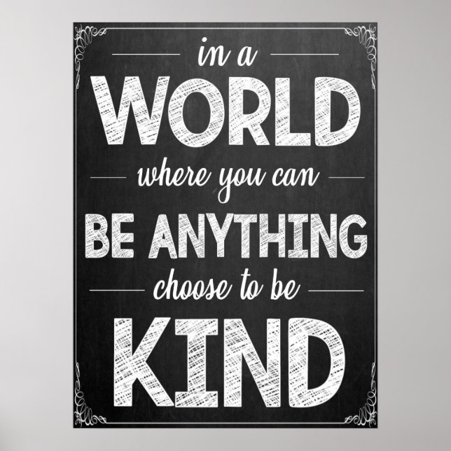 Be Kind Chalkboard Poster (Front)