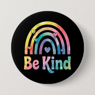 Be Kind Colourful Rainbow – Inspirational Positive 3 Inch Round Button