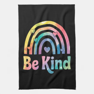 Be Kind Colourful Rainbow – Inspirational Positive Kitchen Towel
