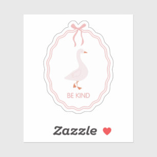 Be Kind Cute Goose with Pink Ribbon Frame