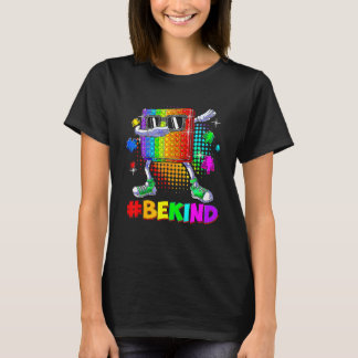 Be Kind Dabbing Pop It Puzzle Piece Autism Awarene T-Shirt