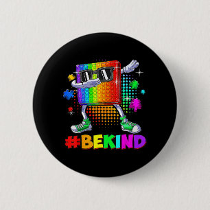 Be Kind Dabbing Puzzle Pop It Piece Autism Awarene 2 Inch Round Button