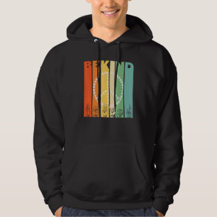 Be Kind Daisy Peace Sign Vintage Retro I Choose Ki Hoodie