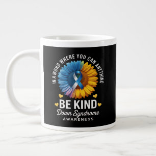 Be Kind Down Syndrome Awareness Large Coffee Mug