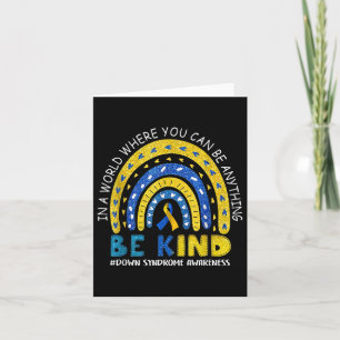 Be Kind Down Syndrome Awareness Rainbow Men Women Card