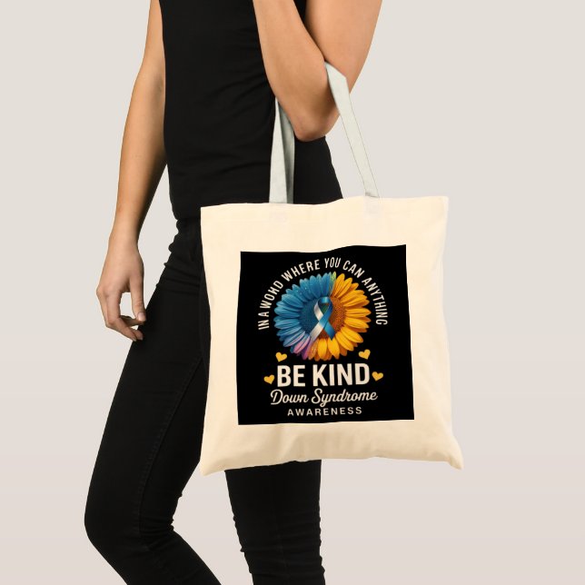 Be Kind Down Syndrome Awareness Tote Bag (Front (Product))