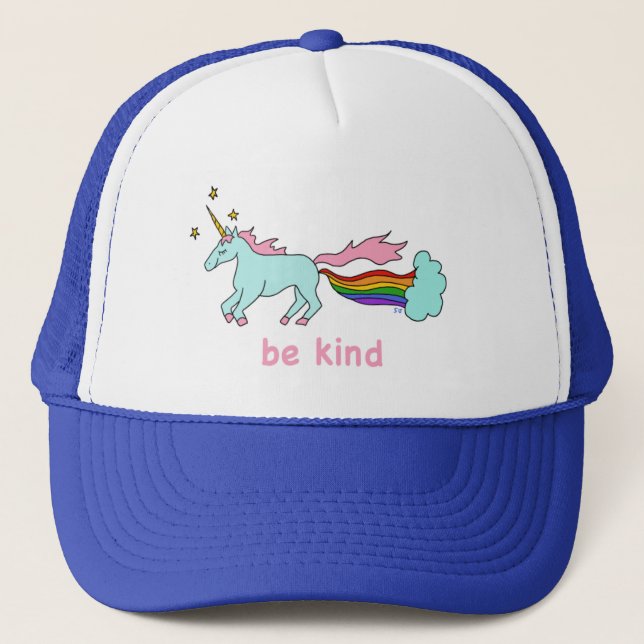 Be Kind farce arc-en-ciel unicorn casquette (Devant)
