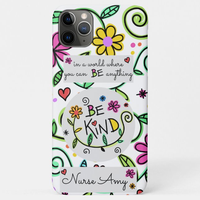 Be Kind Floral Script Design Case-Mate iPhone Case (Back)