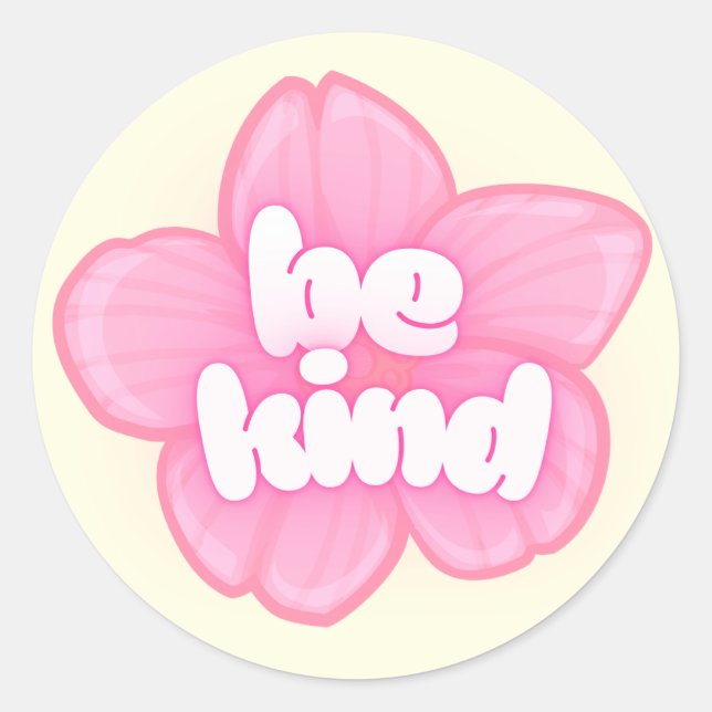 “Be Kind” Flower Sticker (Front)