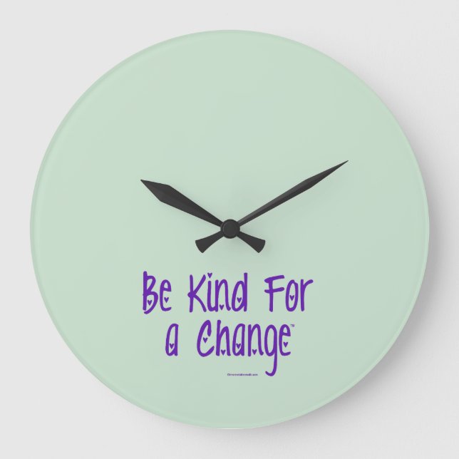 Be Kind For Change™ Sage Green Wall Clock (Front)