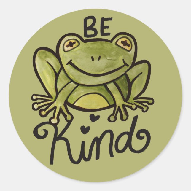 Be Kind Frog                                       Classic Round Sticker (Front)
