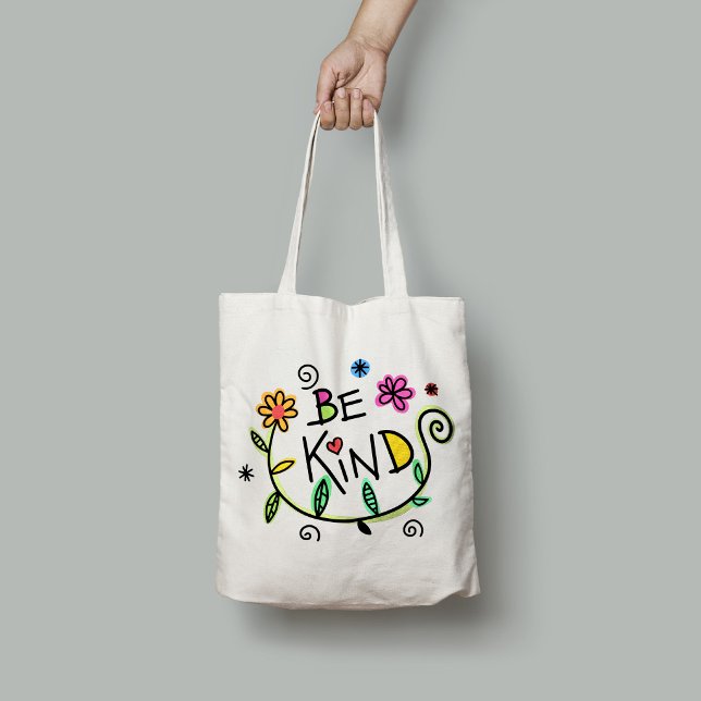Be Kind Funny Modern Typography Minimalist Tote Bag (Creator Uploaded)
