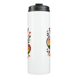 Be Kind Gay Pride Rainbow Hearts Thermal Tumbler