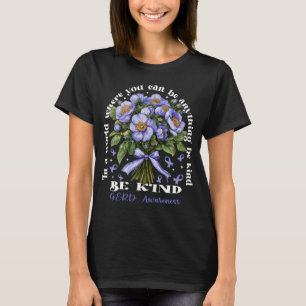 Be Kind GERD Awareness Periwinkle Floral Ribbon T-Shirt