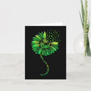 Be Kind Green Ribbon Sunflower Mental Health Aware Card