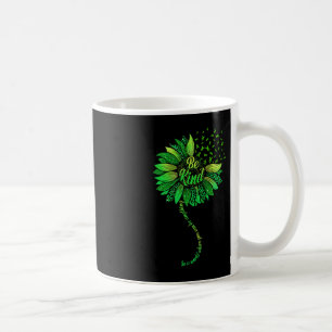 Be Kind Green Ribbon Sunflower Mental Health Aware Coffee Mug