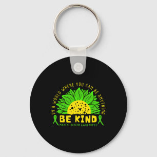 Be Kind Green Ribbon Sunflower Mental Health Aware Keychain