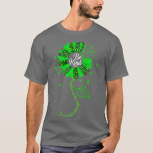 Be Kind Green Ribbon Sunflower Mental Health Aware T-Shirt