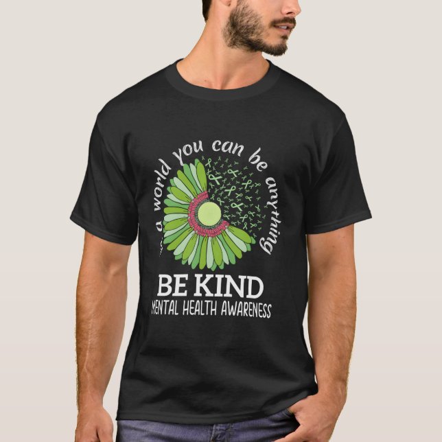 Be Kind Green Ribbon Tal Health Awareness T-Shirt (Front)