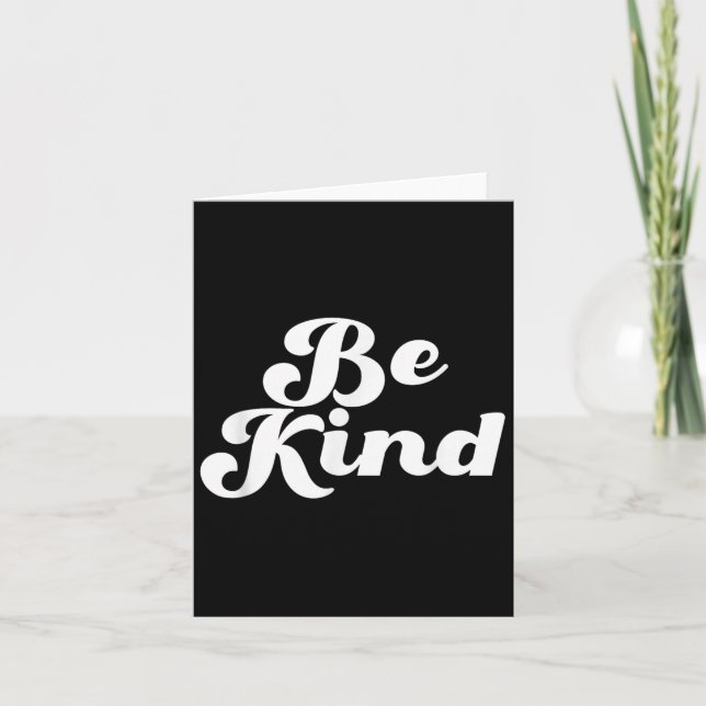 Be Kind Groovy Retro Positive Quote Design  Card (Front)