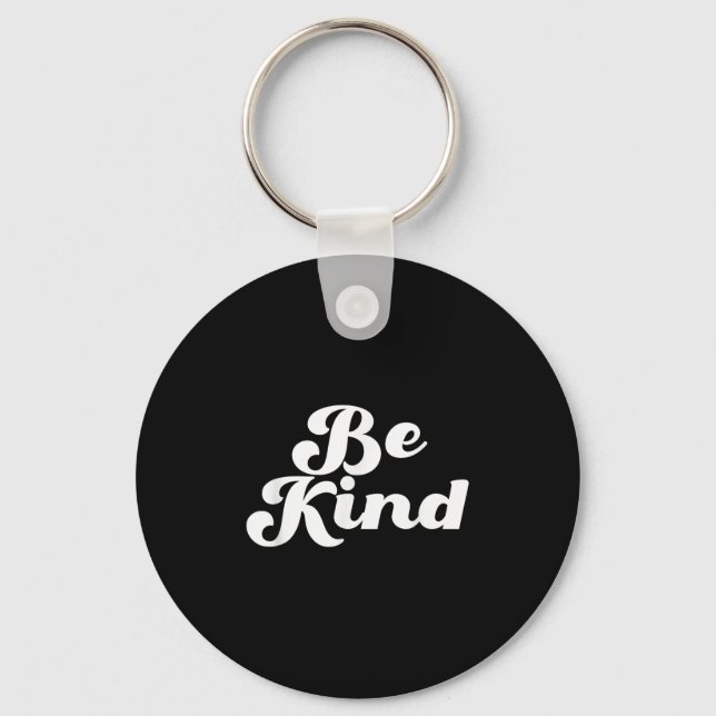 Be Kind Groovy Retro Positive Quote Design  Keychain (Front)