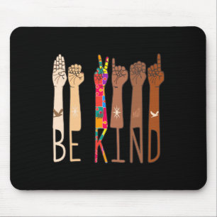 Be Kind Hand Sign Language Asl Puzzle Autism Aware Mouse Pad