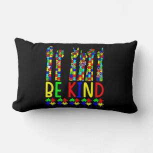 Be Kind Hand Sign Language Puzzle Autism Awareness Lumbar Pillow