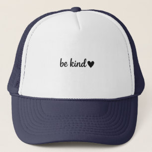 Be Kind Handwritten Quote with Heart – Minimalist Trucker Hat