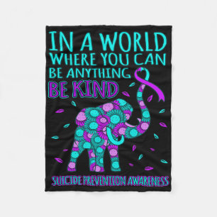 Be Kind Happy Suicide Prevention Awareness Support Fleece Blanket
