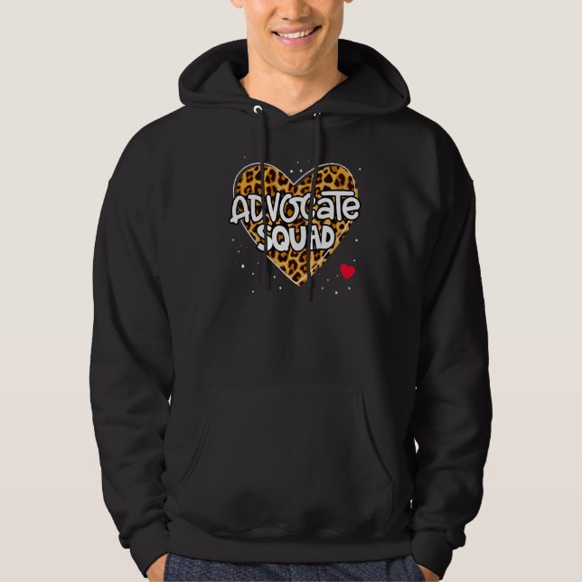 Be Kind Include Autism Sped Teacher Leopard Advoca Hoodie (Front)