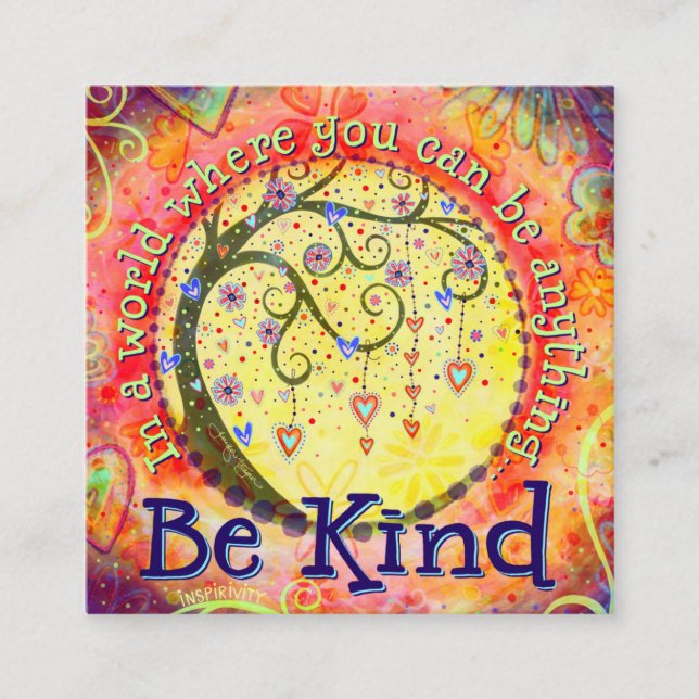 “Be Kind’ Inspirivity kindness cards (Front)