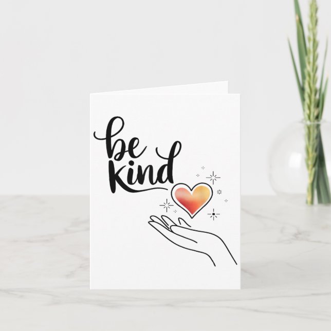 Be Kind Insrational Quote Sitive Motivational  Card (Front)