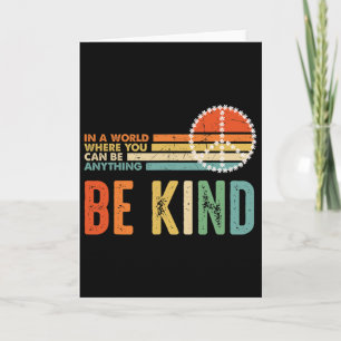Be Kind Kindness Autism Peace Sign Tie Dye Spread Card
