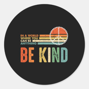 Be Kind Kindness Autism Peace Sign Tie Dye Spread Classic Round Sticker