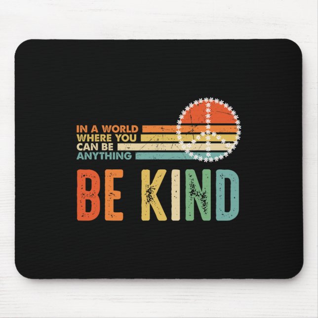 Be Kind Kindness Autism Peace Sign Tie Dye Spread  Mouse Pad (Front)