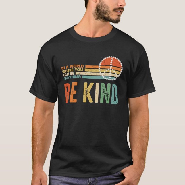 Be Kind Kindness Autism Peace Sign Tie Dye Spread  T-Shirt (Front)