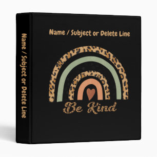 Be Kind Leopard Print Rainbow Binder