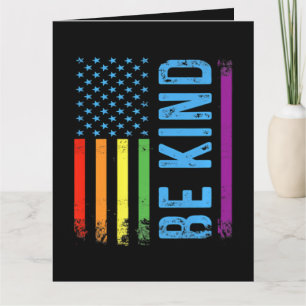 Be Kind Lgbt Lgbtq Gay Pride Rainbow Card