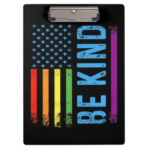 Be Kind Lgbt Lgbtq Gay Pride Rainbow Clipboard