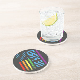 Be Kind Lgbt Lgbtq Gay Pride Rainbow Coaster