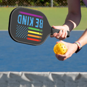 Be Kind Lgbt Lgbtq Gay Pride Rainbow Pickleball Paddle