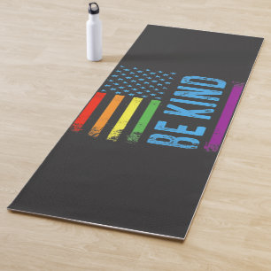 Be Kind Lgbt Lgbtq Gay Pride Rainbow Yoga Mat