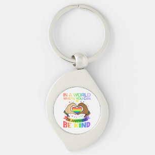 Be Kind LGBT Pride Rainbow Equality Awareness Tee Keychain