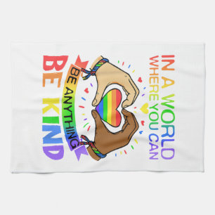 Be Kind LGBT Pride Rainbow Equality Awareness Tee Kitchen Towel
