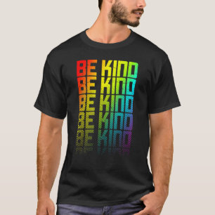 Be Kind Lgbtq+ Rainbow Gay Pride Text Fade Graphic T-Shirt