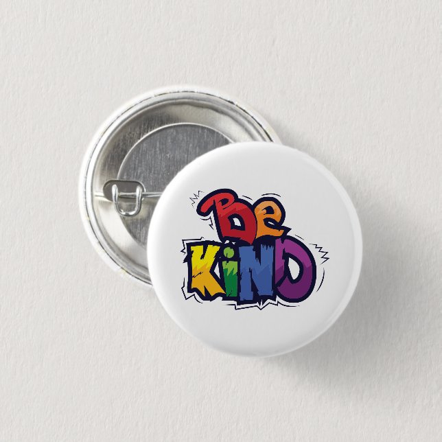 Be Kind | LGBTQ | Rainbow | Pride Month 1 Inch Round Button (Front & Back)