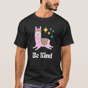 Be Kind Llama Kindness Cute Women's Empathy Pink B T-Shirt