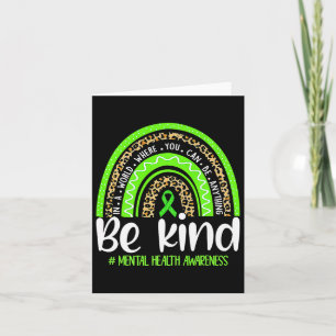 Be Kind Mental Health Awareness Leopard Rainbow Me Card