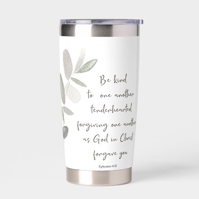 Be kind minimalist botanical  insulated tumbler (Left)