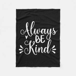Be Kind Minimalist Love Kindness Positive Fleece Blanket
